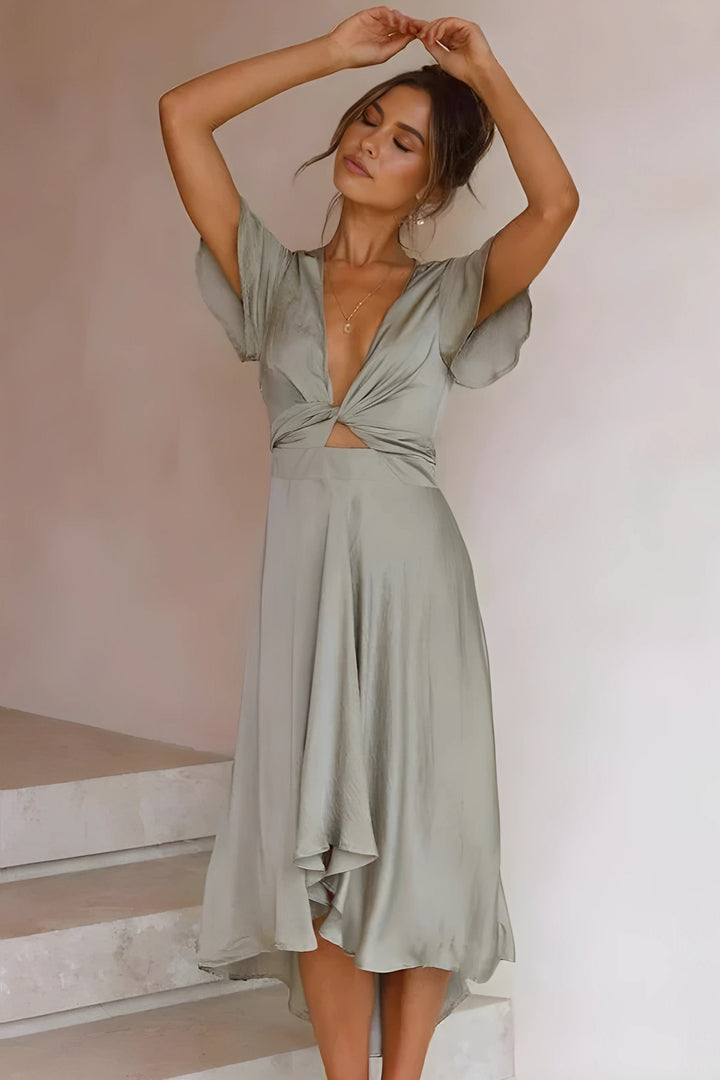 Janina | Midi Dress with Knot Detail