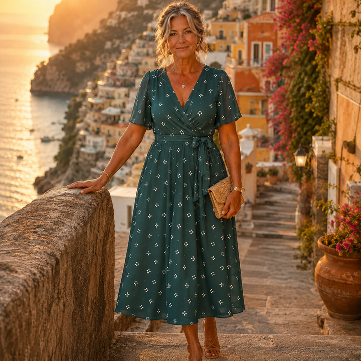 Lila | Floral Summer Wrap Midi Dress