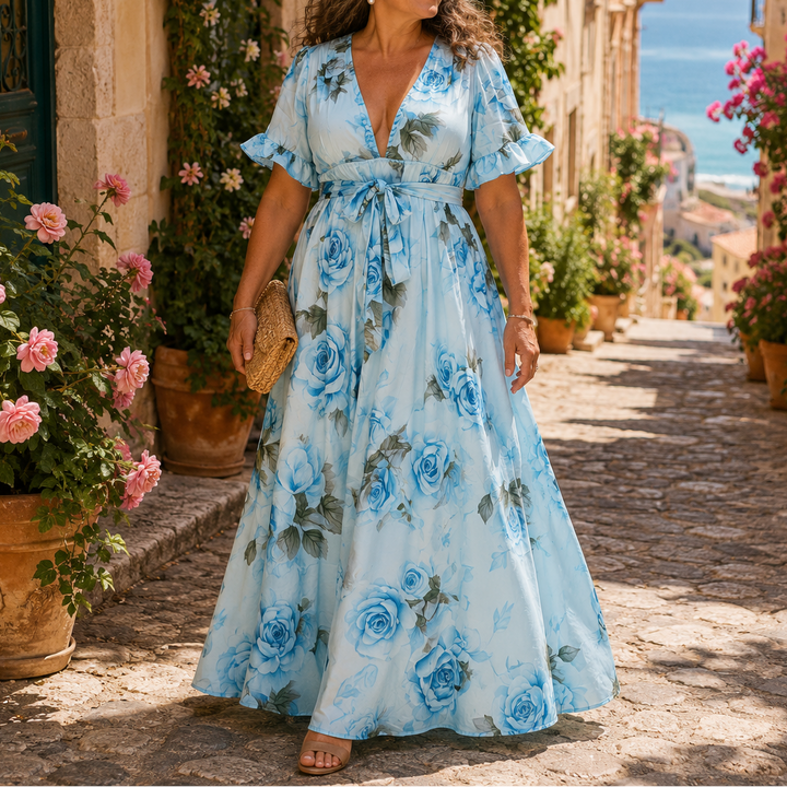 Celeste | Rose Maxi Flow Summer Dress