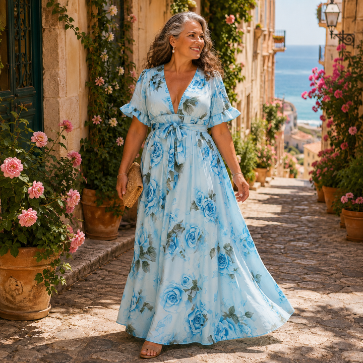 Celeste | Rose Maxi Flow Summer Dress