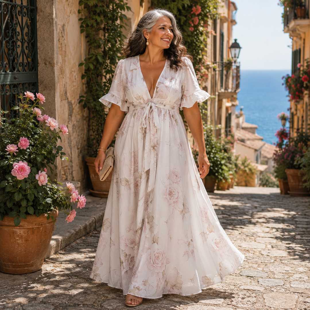 Celeste | Rose Maxi Flow Summer Dress
