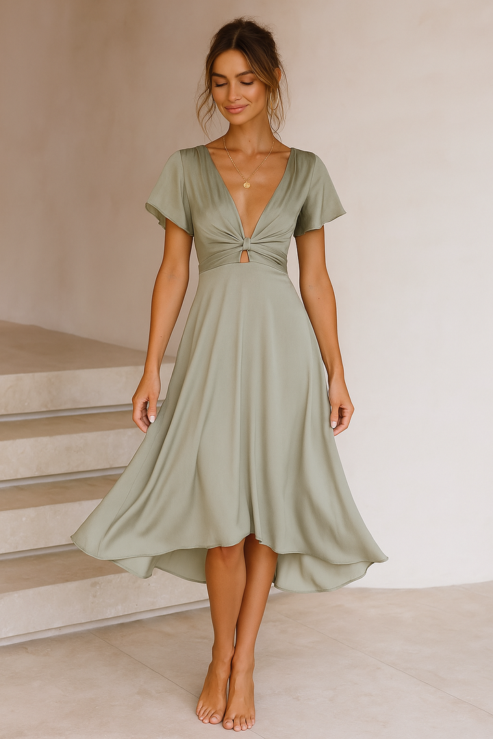 Janina | Midi Dress with Knot Detail
