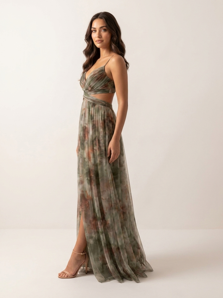 Isadora | Watercolour Print Maxi Dress