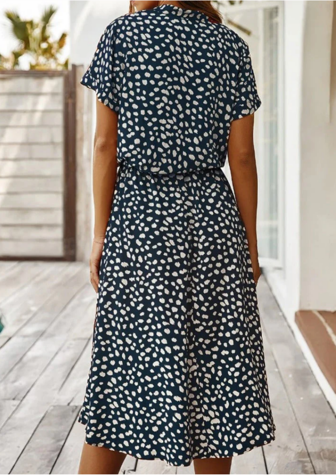 Sienna | Women's Spotted Print Button-Down Midi Dress