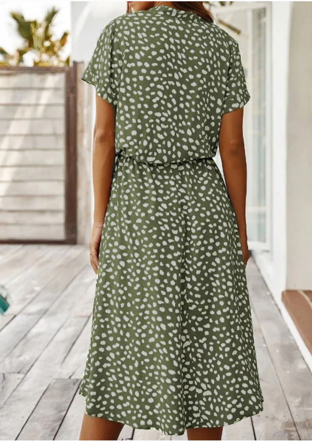 Sienna | Women's Spotted Print Button-Down Midi Dress