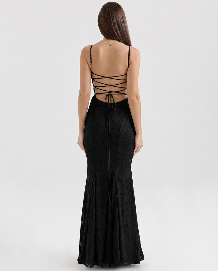 Mathilde | Lace Maxi Dress with Strappy Back