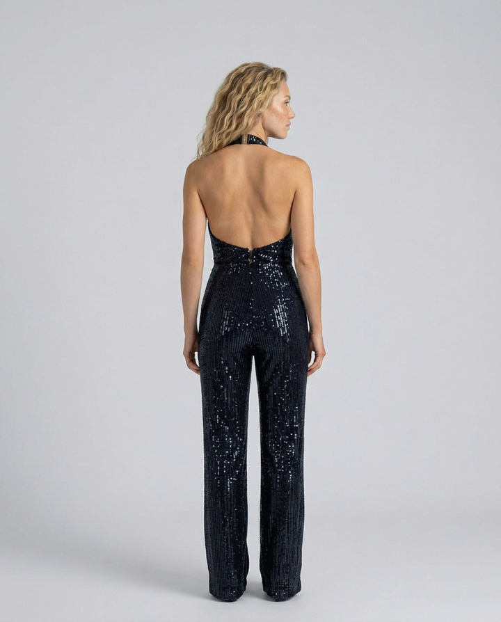 Jaime | Sequin Jumpsuit with Halter Neck