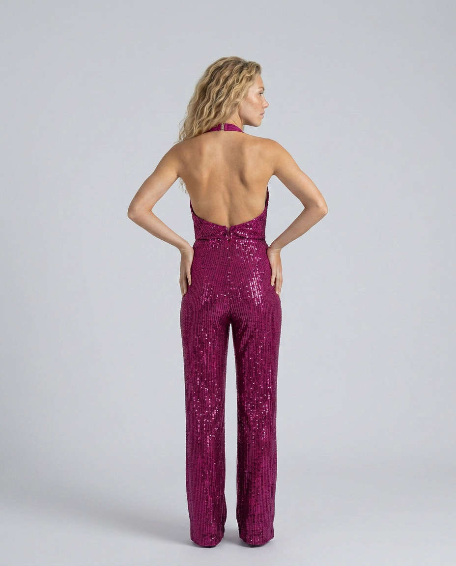 Jaime | Sequin Jumpsuit with Halter Neck