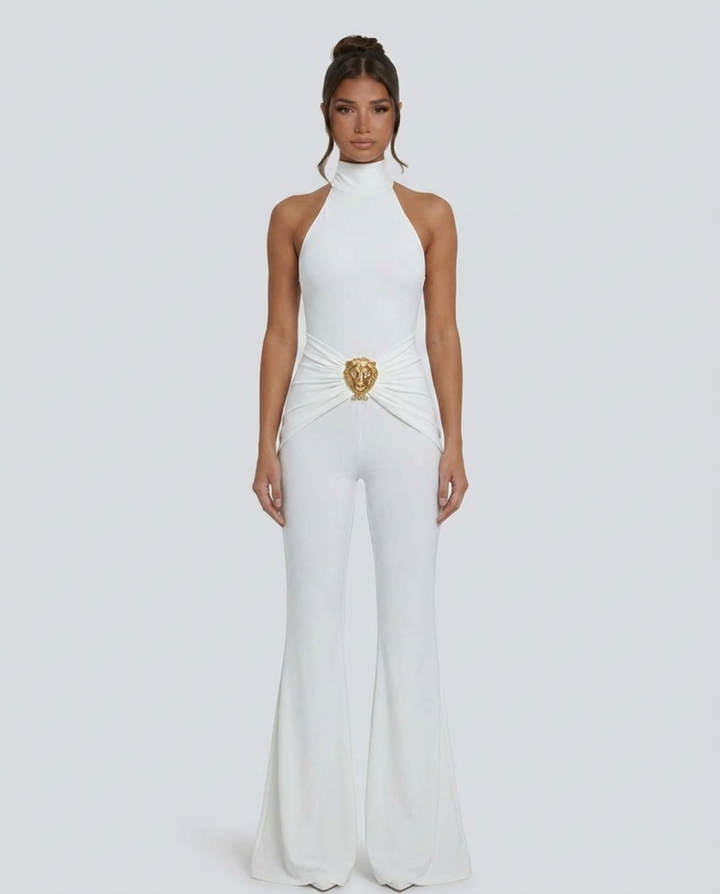 Brandi | Halter Neck Jumpsuit with Flared Leg