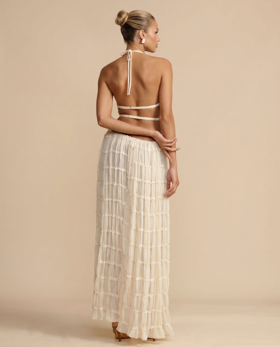 Bella | Halter Top and Pleated Maxi Skirt Set