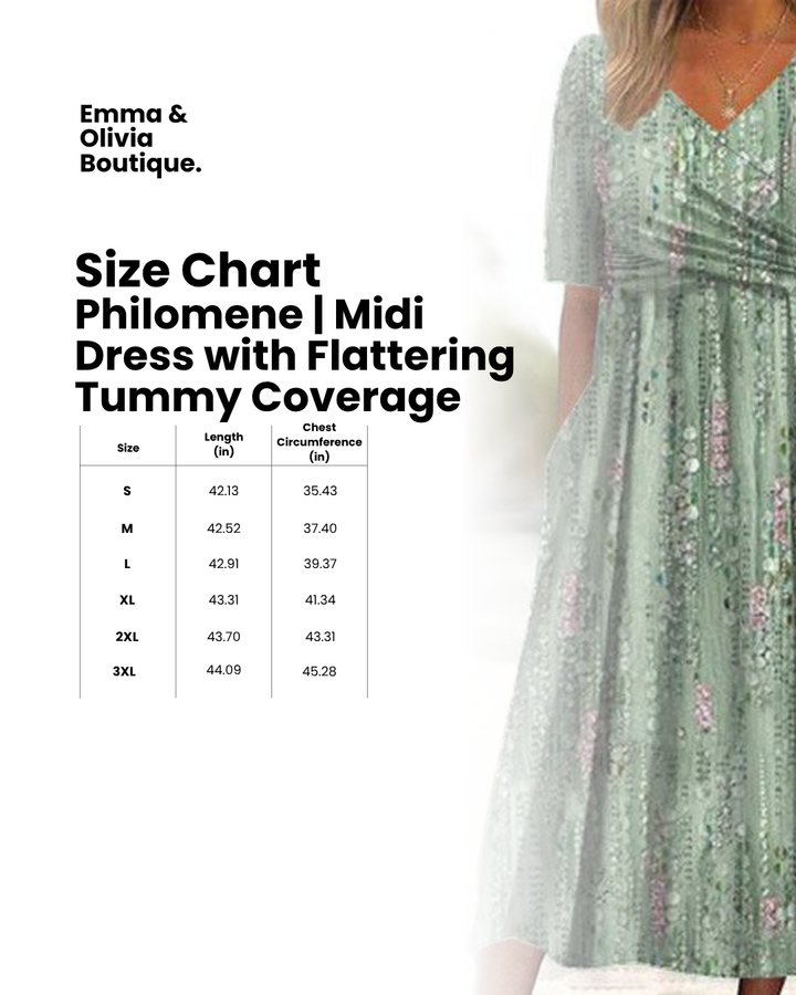 Philomene | Midi Dress with Flattering Tummy Coverage