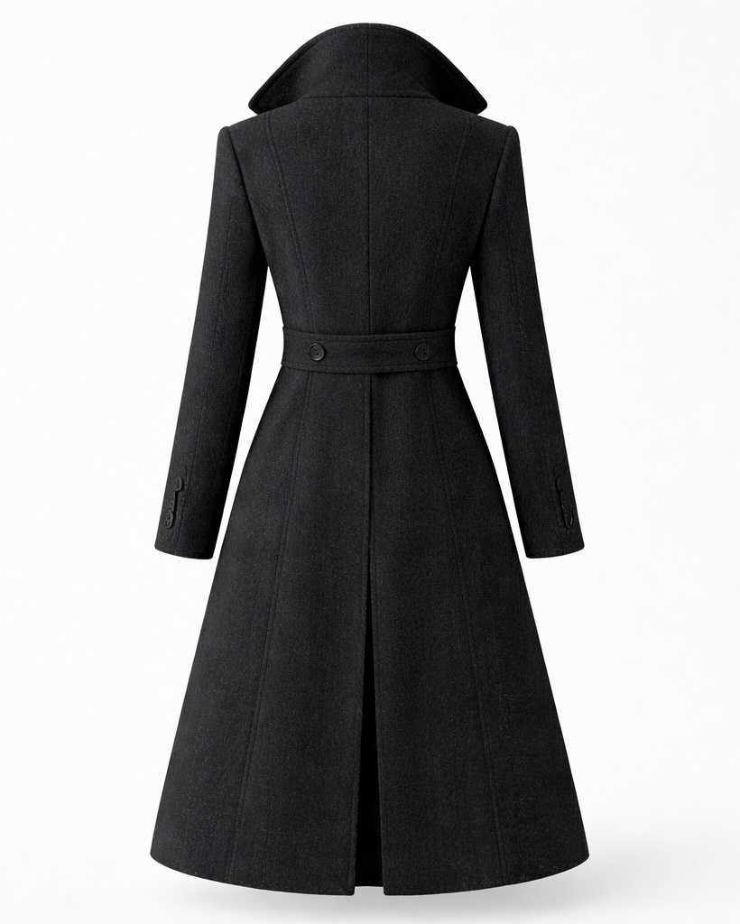 Women's Wool Coat with Classic Folded Collar – Tailored Winter Outerwear for Versatile Styling