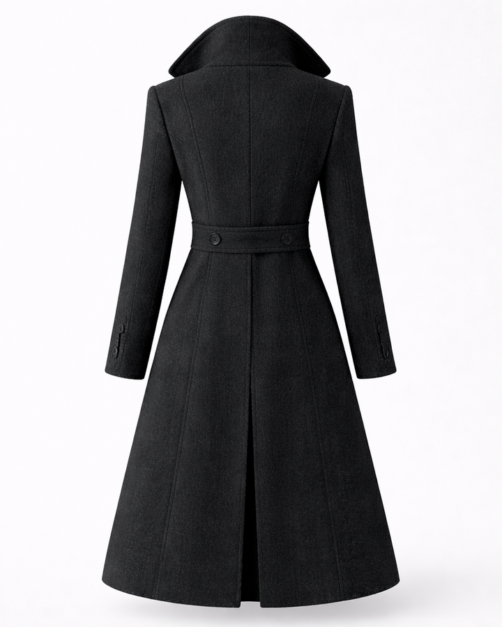 Women's Wool Coat with Classic Folded Collar – Tailored Winter Outerwear for Versatile Styling