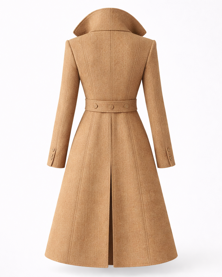 Women's Wool Coat with Classic Folded Collar – Tailored Winter Outerwear for Versatile Styling