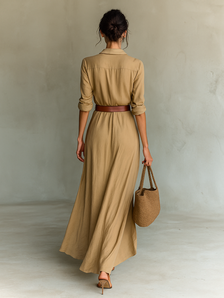 NADINE – ELEGANT PLUNGING MAXI WRAP DRESS