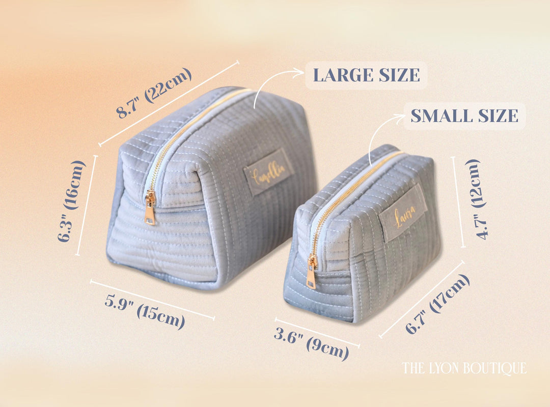 Custom Makeup Bag – Personalized Bridesmaid Gift & Travel Cosmetic Pouch