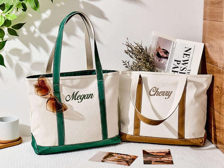 Custom Embroidered Canvas Tote Bag — Personalized Bridesmaid Gift