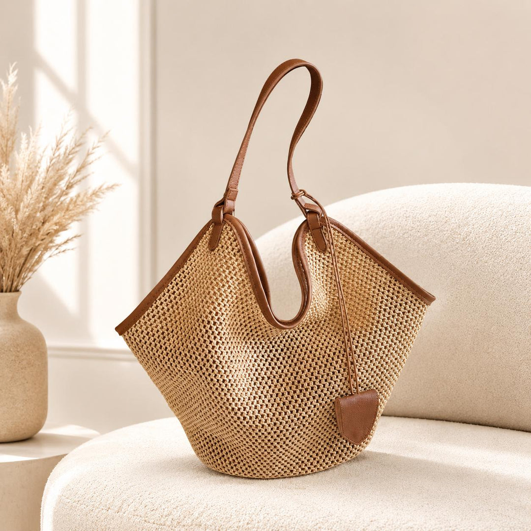 Woven Straw Tote Bag