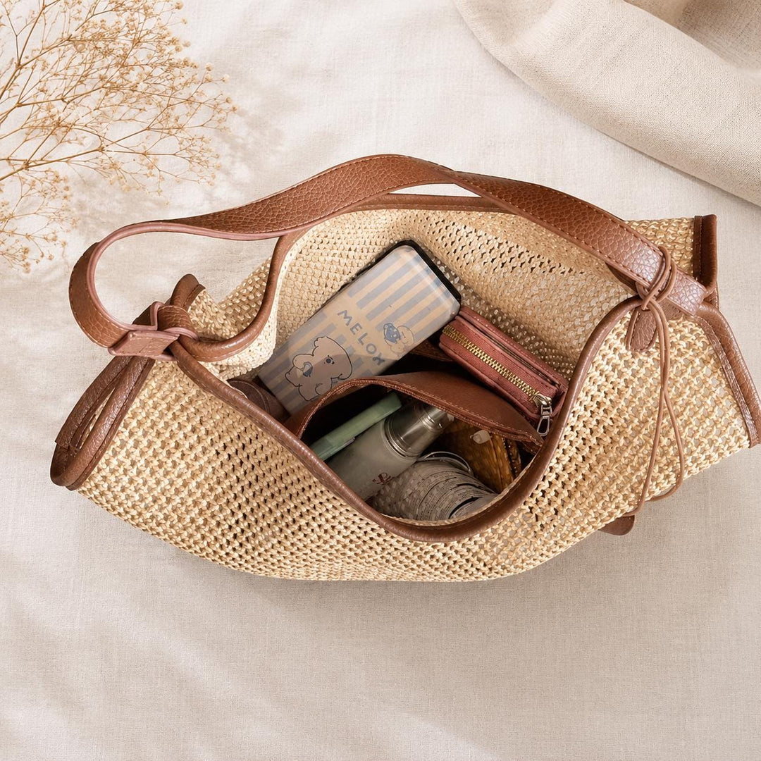 Woven Straw Tote Bag