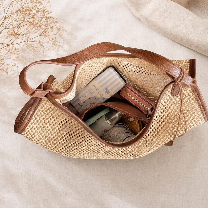 Woven Straw Tote Bag