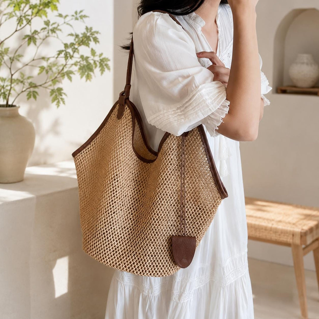 Woven Straw Tote Bag