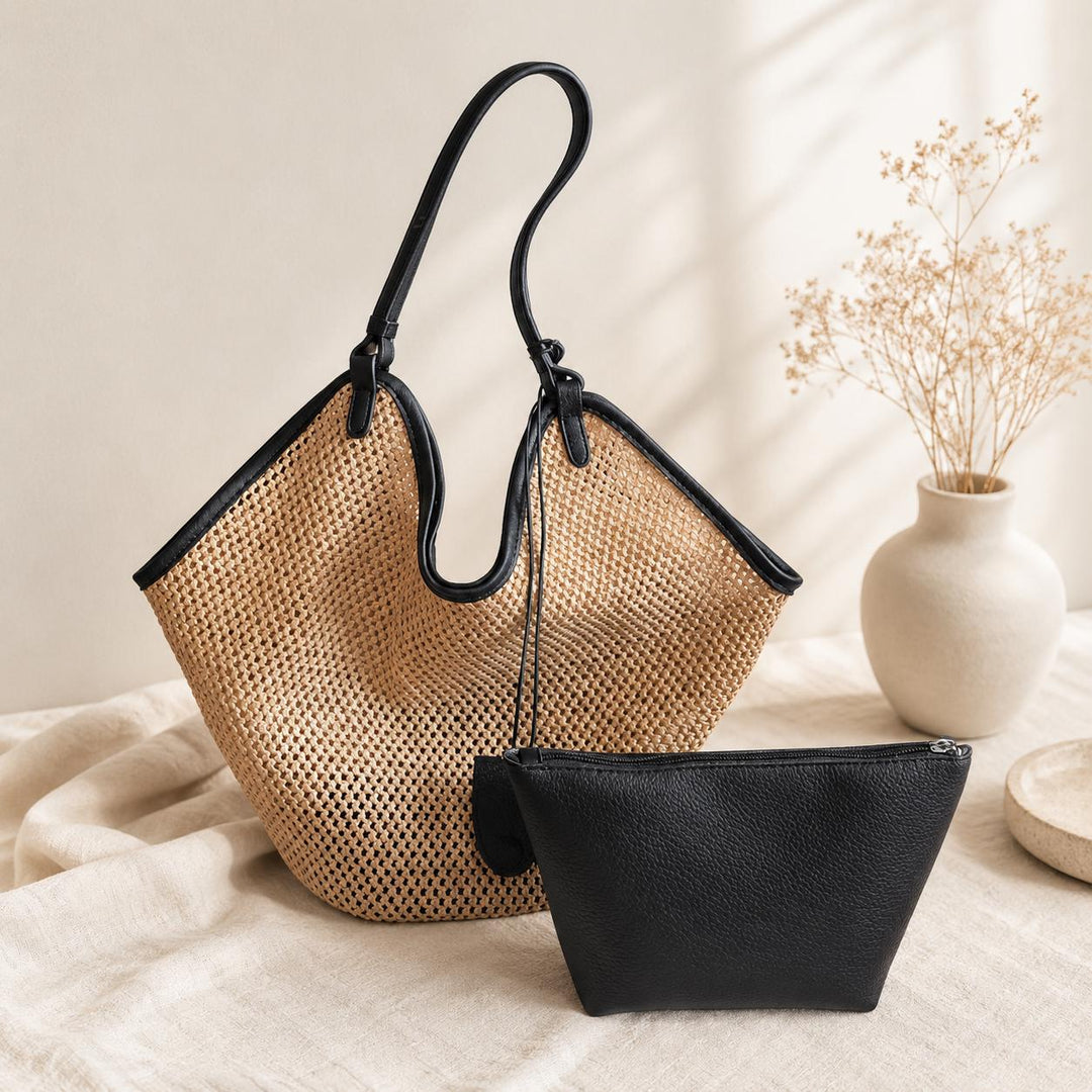 Woven Straw Tote Bag