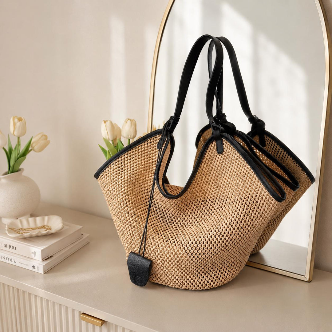 Woven Straw Tote Bag