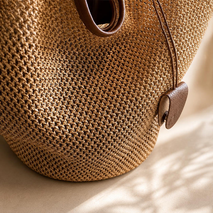 Woven Straw Tote Bag