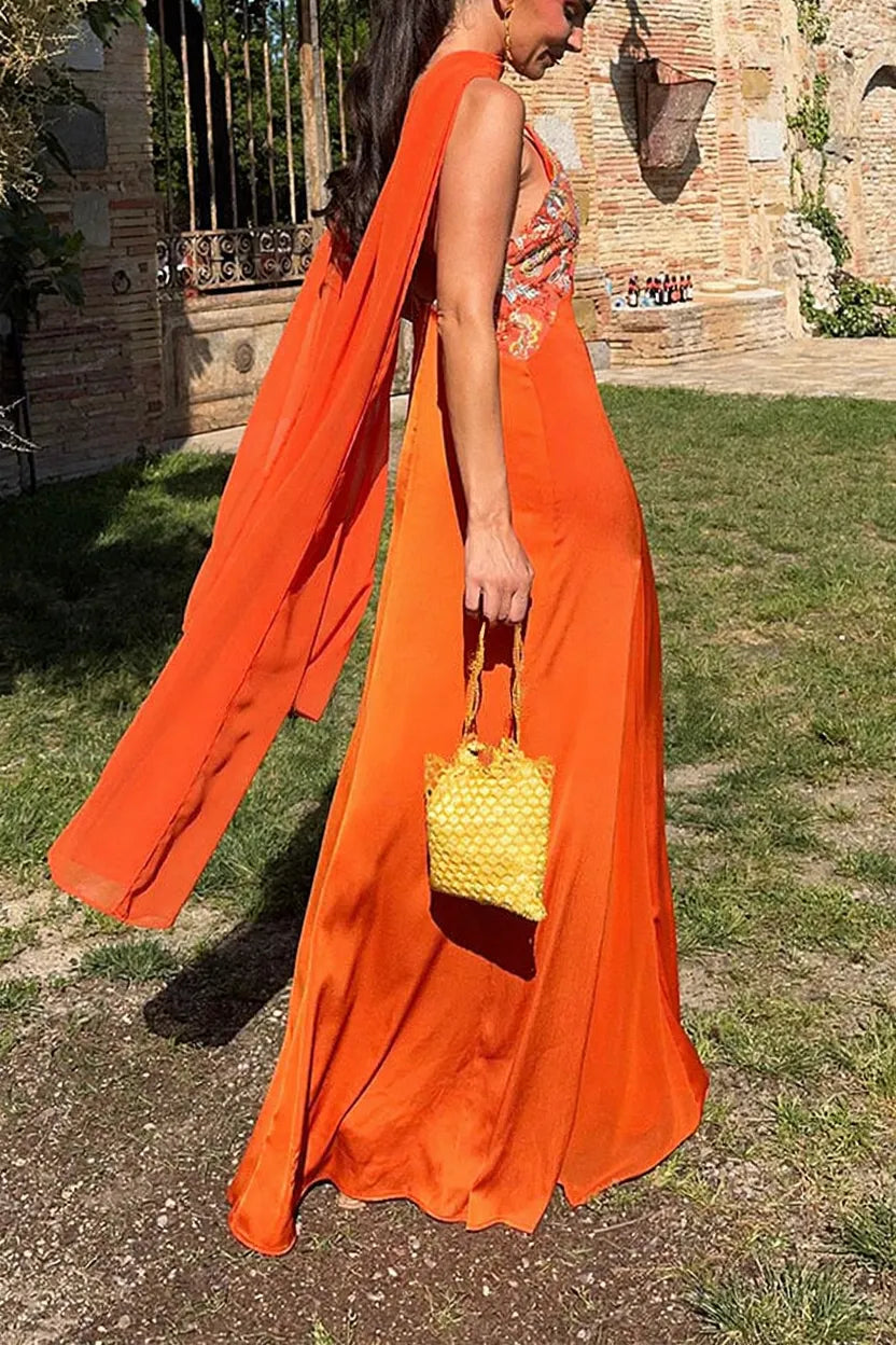 Marlena Embroidered Lace Slip Maxi Dress
