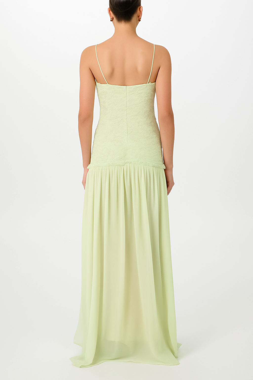 Stylish Three-dimensional Floral Chiffon Patchwork Strapless Elegant Maxi Dress