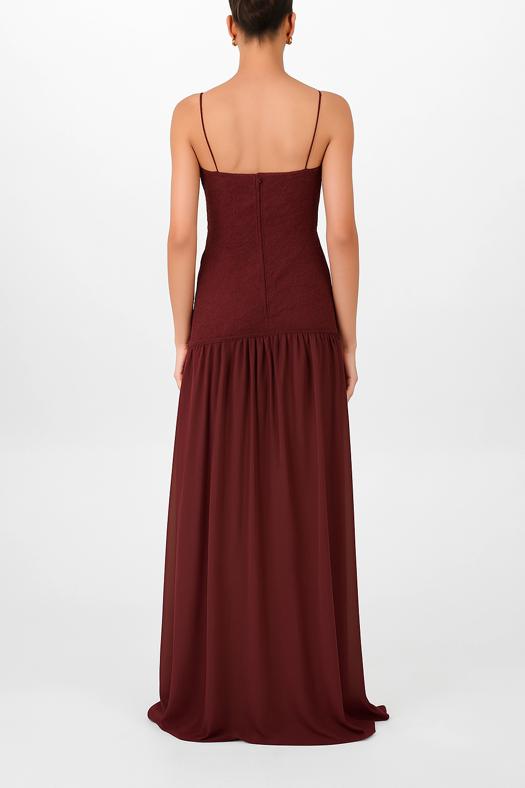 Stylish Three-dimensional Floral Chiffon Patchwork Strapless Elegant Maxi Dress