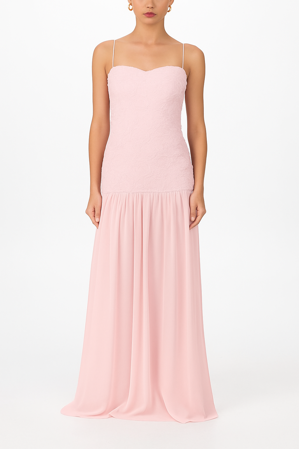 Stylish Three-dimensional Floral Chiffon Patchwork Strapless Elegant Maxi Dress