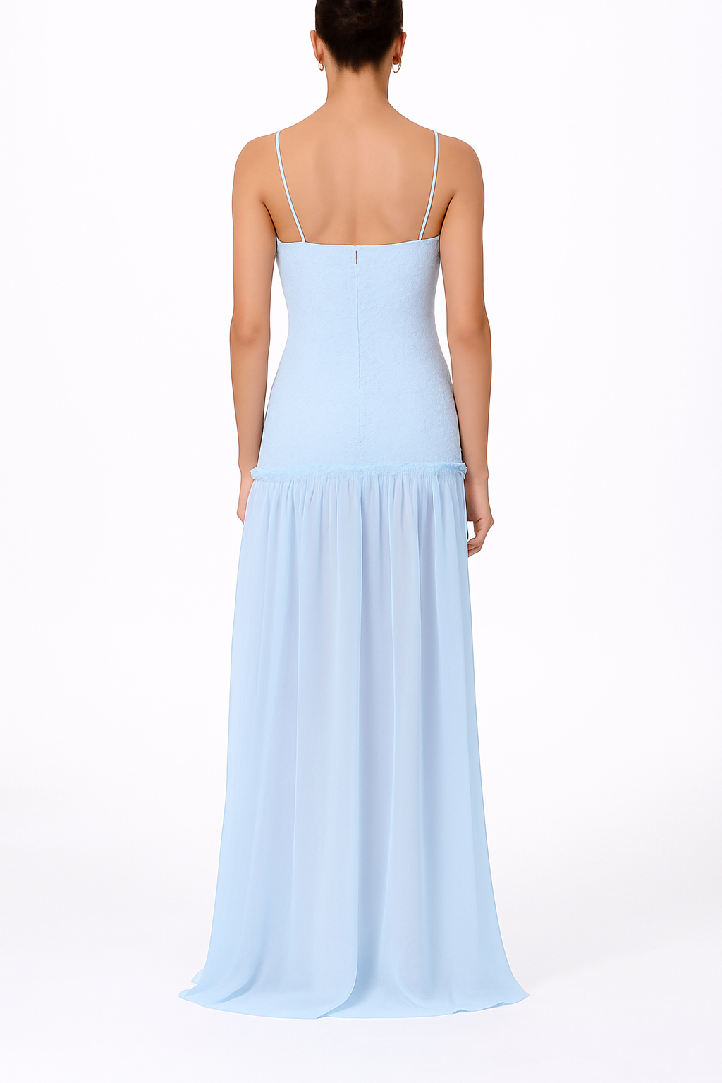 Stylish Three-dimensional Floral Chiffon Patchwork Strapless Elegant Maxi Dress