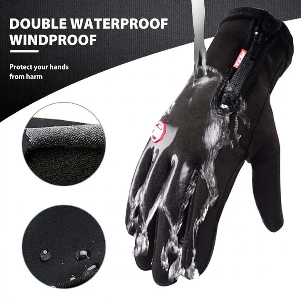 Thermal Gloves for Winter Cycling and Skiing – Unisex, Warm Fleece Lining, Touchscreen Compatible