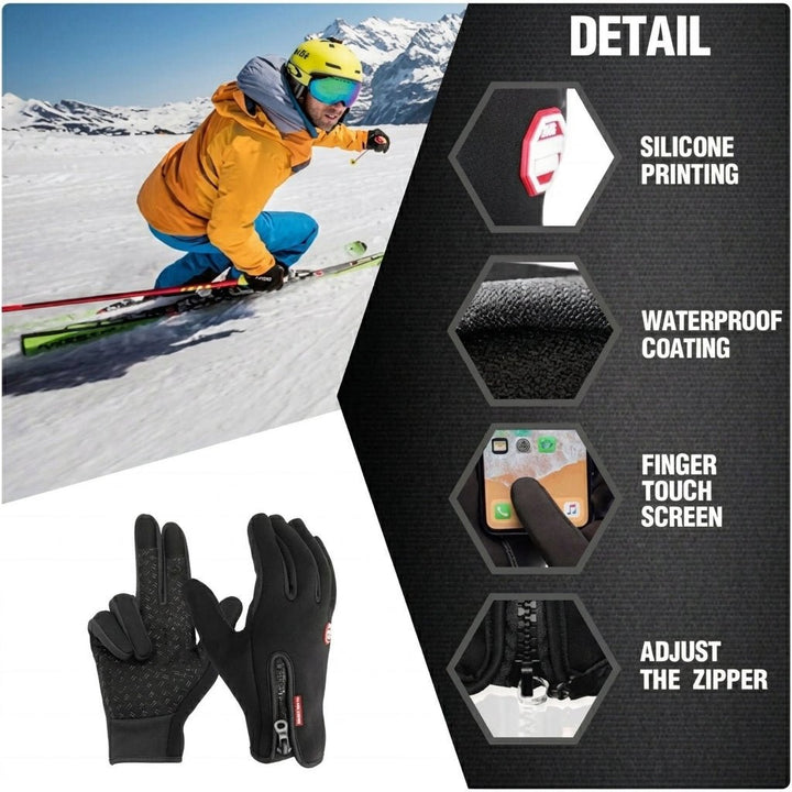 Thermal Gloves for Winter Cycling and Skiing – Unisex, Warm Fleece Lining, Touchscreen Compatible