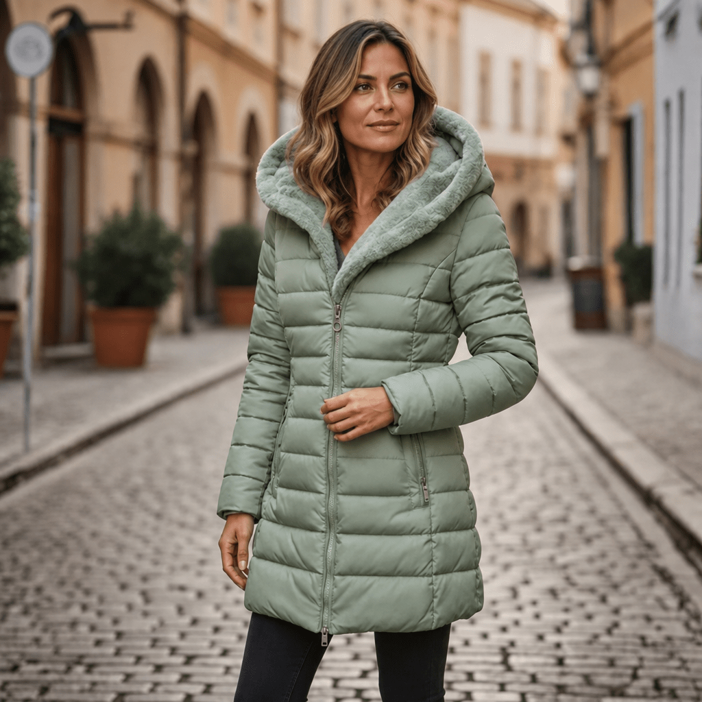 Women's Puffer Jacket – Long Hooded Quilted Winter Coat