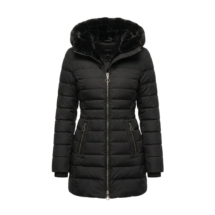 Women's Puffer Jacket – Long Hooded Quilted Winter Coat