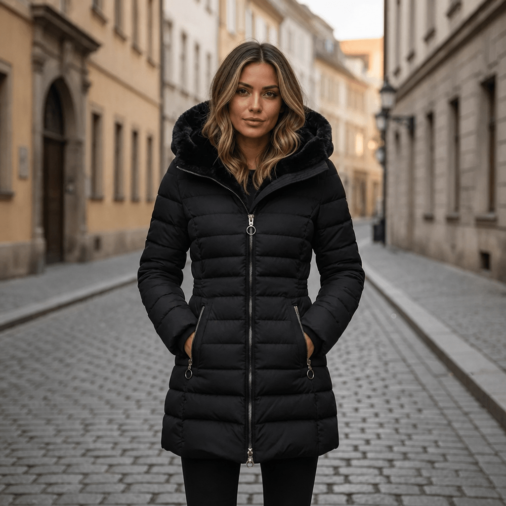 Women's Puffer Jacket – Long Hooded Quilted Winter Coat
