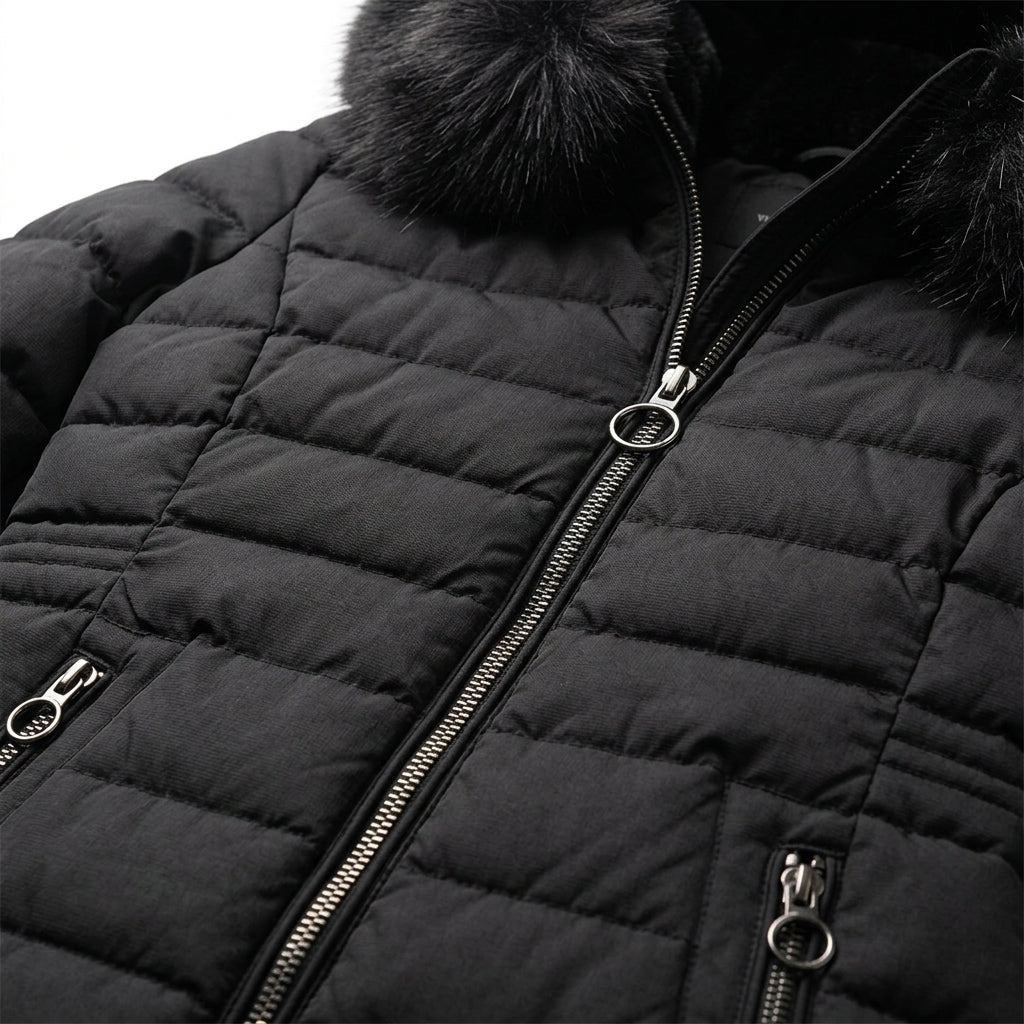 Women's Puffer Jacket – Long Hooded Quilted Winter Coat