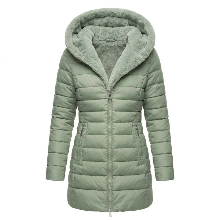 Women's Puffer Jacket – Long Hooded Quilted Winter Coat
